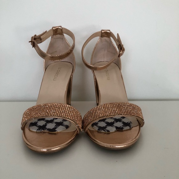 Rose gold high heel sandals - Picture 4 of 9